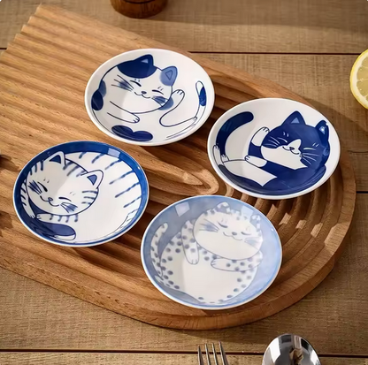 KittyDippers 4 Piece Dipping Plate Set