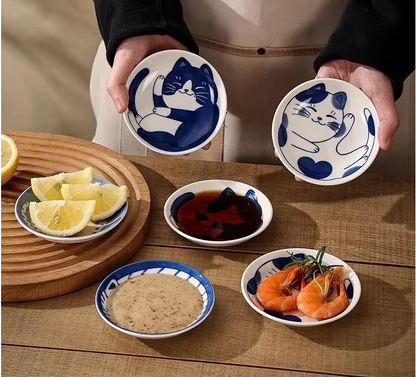 KittyDippers 4 Piece Dipping Plate Set