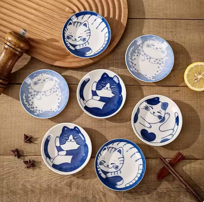 KittyDippers 4 Piece Dipping Plate Set